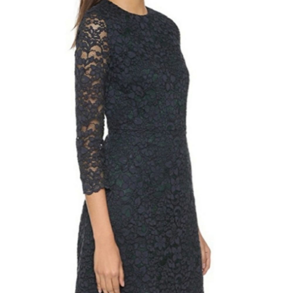 Toey Burch navy lace dress.